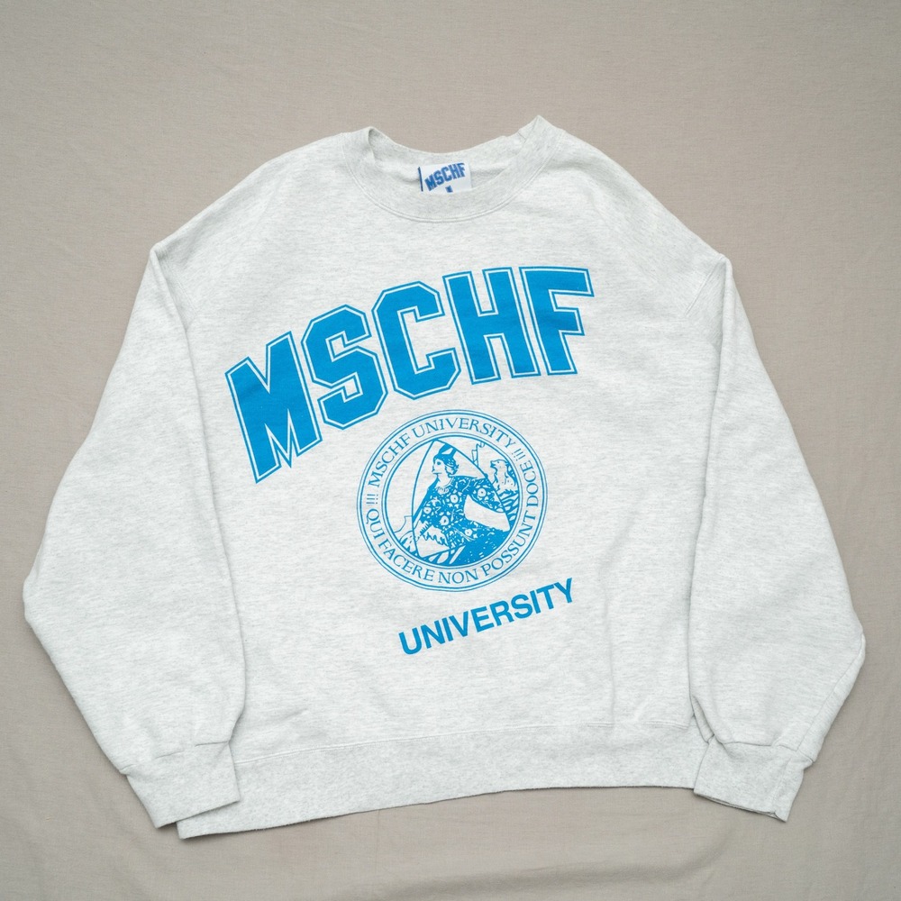 MSCHF University College Heather Grey Crew Sweatshirt Size Large Brand New